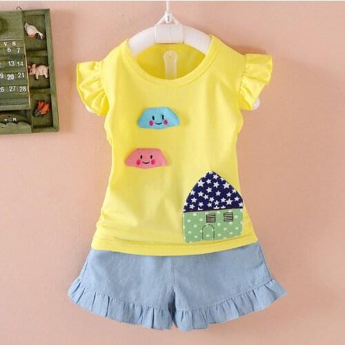 Newborn Baby Girls Clothing Set Summer Cotton Fashion Summer Tops+shorts 2pcs Tracksuits Toddler Jogging Suits