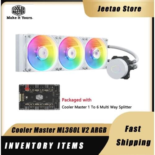 Cooler Master ML360L V2 ARGB WHITE Water Cooling Radiator 5V 3pin 12Cm Addressable Silent Cooling Fan For LGA1151 2066 AM4 FM2