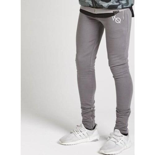 HOT 2019 Outdoor muscle Sport fitness recreational modal Jogging running GYM elastic skinny pants zipper foot mens pants