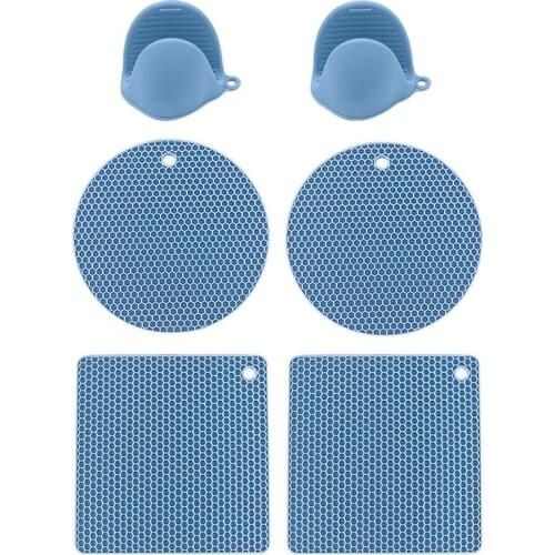 HOT-Silicone Anti-Scalding Oven Gloves Insulation Gloves Kitchen Barbecue Gloves Tray Pot Bowl Rack Oven Hand Clamp