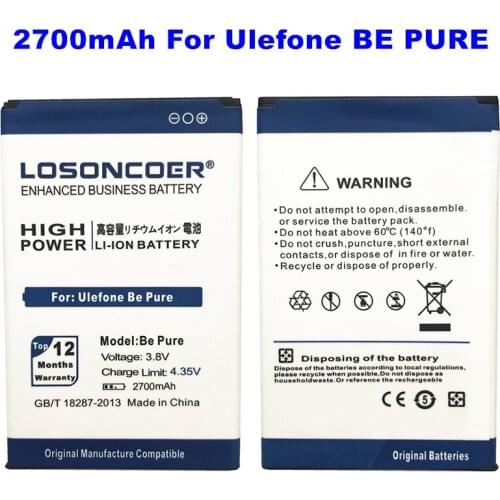 LOSONCOER Be Pure 2700mAh For Ulefone Be Pure High Capacity Phone Batteries~In Stock