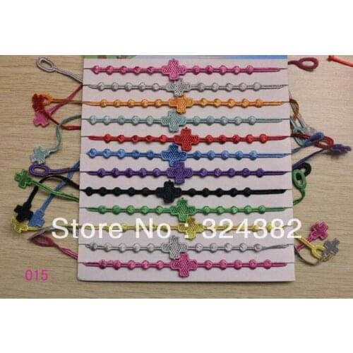 Min order $15)promotion 12pcs/bag mix colors unsex trendy cross skull shapes italy lace bracelet wristband as gifts free ship