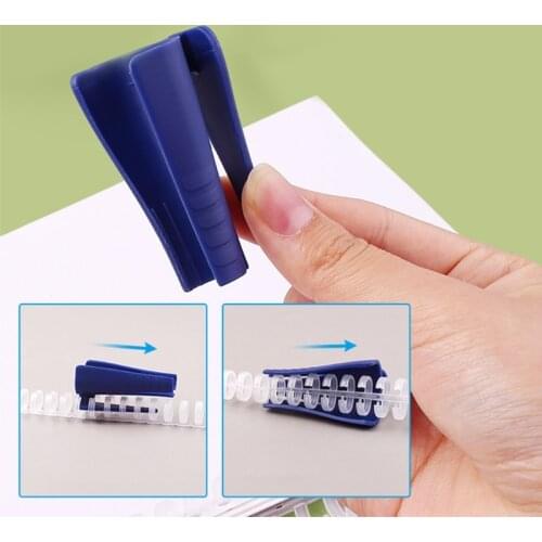 Adjustable 30-hole Loose-leaf Binding Ring Kits Total Length 10.82'' Punch Clip School Supplies 85 Pages Capacity