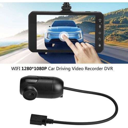 New WIFI 1280*1080P Reversing Camera Car Rear View Driving Video Recorder DVR No Screen Driving Recorder (Black)