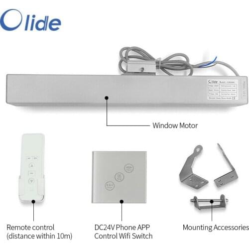 Olide DC24V Automatic Electric Chain Window Opener Motor Actuator with Phone App Control WIFI Switch CSD300-800