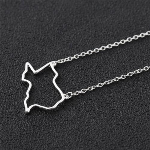 10PCS State of Texas Necklace Hollow Outline Geometric Geography Hometown American USA TX Map Pendant Chain Necklaces for Women