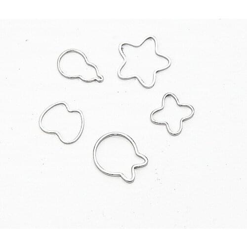 SUTI 50pcs/lot Pure Copper Rhodium-Plated Popular Geometric Shaped Earrings Pendants DIY Making&Finding Jewelry Accessories