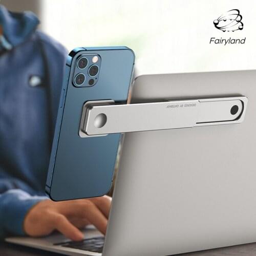 Portable 2-in-1 Cellphone Laptop Adjustable Stand for Phone and Tablet Laptop Side Mount Magnetic Phone Holder Kickstand