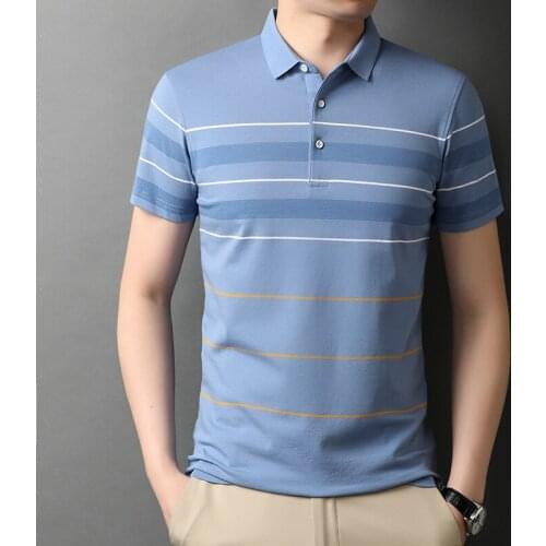 Top Grade Summer Brand Designer Mens Polo Shirt Cotton Spandex Short Sleeve Casual Striped Tops Fashions Men Clothes Size M-4XL
