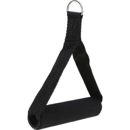 1PCS Black Nylon Cable Attachment Handle Bar Resistance Gym Training Band Tricep Rope Cable Crossover Handle