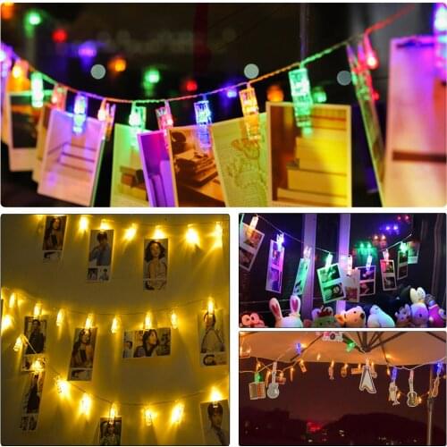 USB Powered LED Photo Clip String Fairy Lights 10 20 LEDs Romantic Christmas Garlands Party Wedding Valentines Decoration