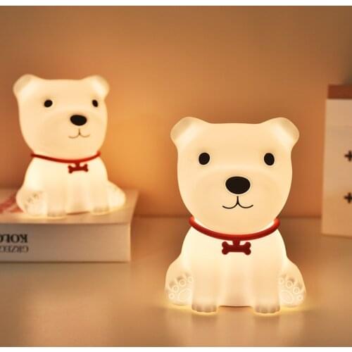 LED Night Lights Cute Dog Lamp Touch Sensor Night Lamp Kids Baby Gift Sleeping Feeding Lamp Bedroom Bedside Light Toy Home Decor