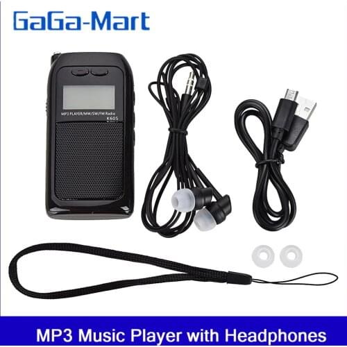 SW FM MW Radio Mini Pocket Stereo Radio Receiver Digital MP3 Music Player with Headphones Support TF Card