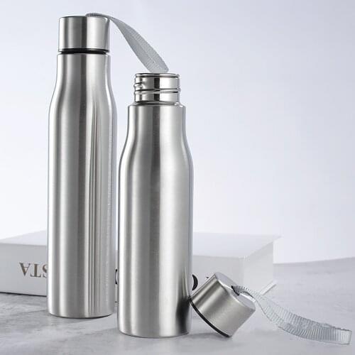 Cycling Sports Stainless Steel Water Bottle Drinking Cup Leakproof Portable Water Bottle with Handle Rope for Outdoor Camping