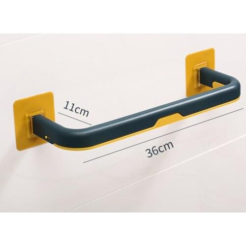 Bathroom Kitchen Hanger Towel Rack Punch Free Self-adhesive Double Layer Folding Towel Rack Holder with Hooks WWO66