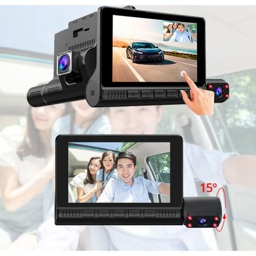 DVR 4.0 Inch Auto Recorder 1080P FHD Dashcam Night Vision Car Dvrs 3 Camera Lens Car Camera DashCam Video Recorder Car Dvr