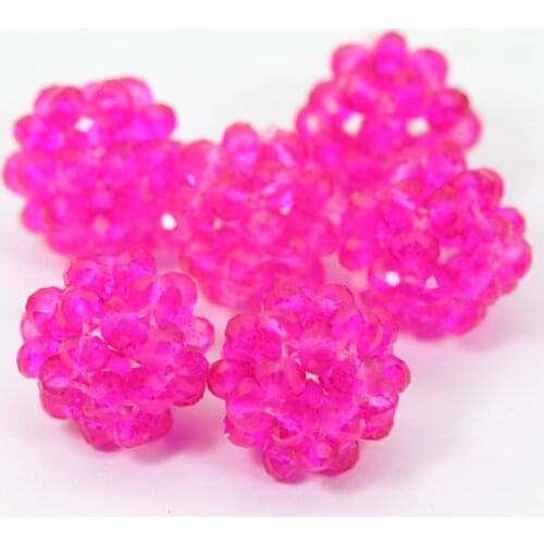 Top Quality Pink Crystal Beads Balls Wholesale DIY Jewelry Making Beads Handmade Glass Crystal Balls 20MM Free Shipping CB009