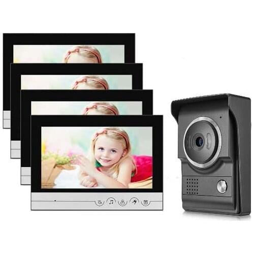 XINSILU Night Version Intercom Doorbell Home Security Video System 9" Video Door Phone Touch Key LCD Color Monitors 1Camera+4Mo