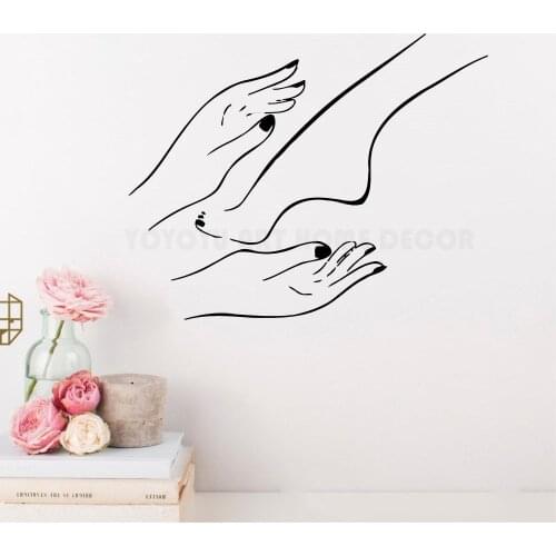 YOYOYU Wall Decal Pedicure Wall Window Sticker Polish Manicure Pedicure Beauty Salon Vinyl Decorative For Make up Shop Y118