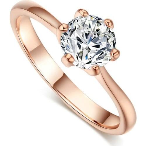 CLASSIC SILVER COLOR RINGS FOR WOMEN ENGAGEMENT JEWELRY CLAWS DIAMOND RINGS AAA ZIRCON CUBIC RING GEMSTONE WEDDING JEWELRY