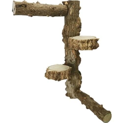 Bird Perch Branch Stand Toy, Natural Wood Parrot Climbing Grinding Stick Perches for Parrots Parakeets