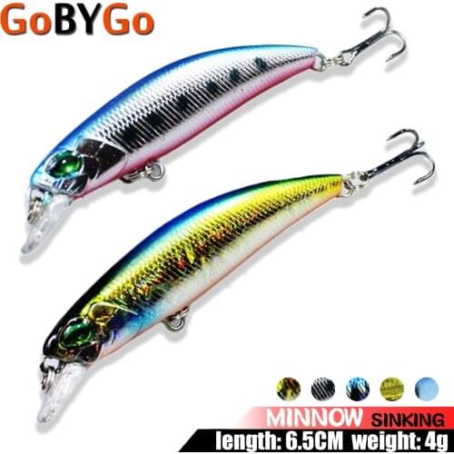 1PCS Floating Minnow Fishing Lure Laser Hard Artificial Bait 3D Eyes 6.5cm 4g Fishing Wobblers Crankbait Minnows