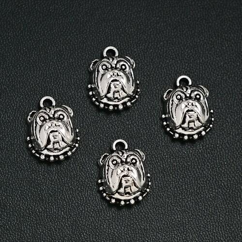 12pcs/Lots 13x16mm Antique Silver Plated Dog Pet Charms Animals Pendants For DIY Necklace Jewellery Crafts Wholesale Drop Ship