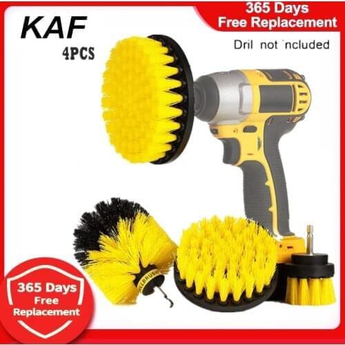 2/3.5/4/5'' Electric Scrubber Brush Drill Brush Kit Plastic Round Cleaning Brush Set For Carpet Glass Car Tires Nylon Brushes
