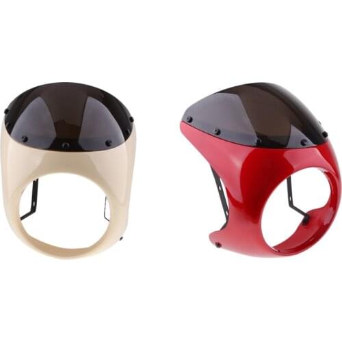 2xWindshield Wind Screen Front Headlight Fairing for Motorcycle White+Red