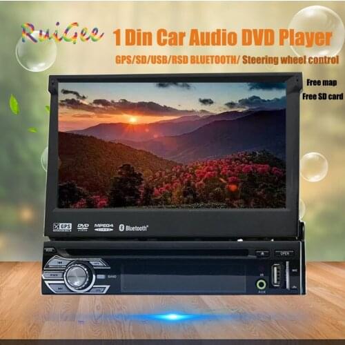 1din 8GB GPS Audio Stereo Single 1din Car Radio Digital Touchscreen CPU Headunit FM AM RDS Receiver Subwoofer Aux Car DVD Player