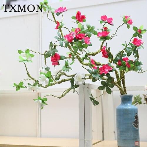90cm artificial azalea magnolia flower foaming branch soft shape decorative flower azalea long stem fake flower decoration
