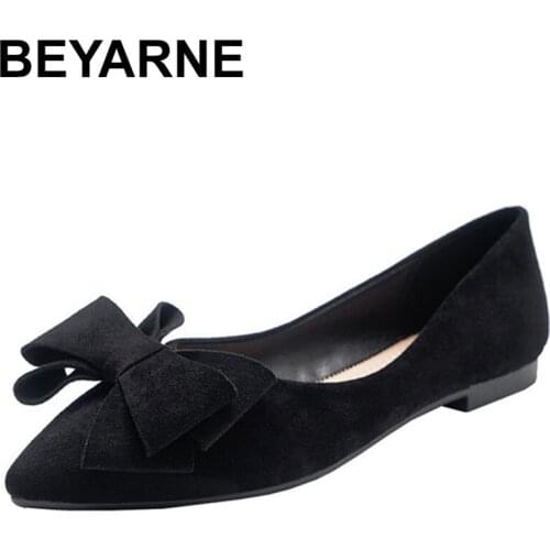 BEYARNEWomens Flat Shoes Cover Heel Shallow Women Bow Flats Shoes Candy Color Slip On Flat Shoes Ballet Flats Ladies Shoes