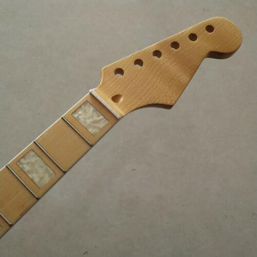 Maple 22 frets electric guitar parts Guitar Neck Maple Fretboard block inlay gloss