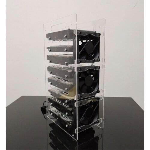 New DIY 3.5inch hard drive bracket hdd acrylic bracket Hard disk shelf transparent hard drive cage nas sever bracket