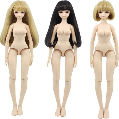 DBS fortune days 1/4 bjd 45cm nude doll with/no hair makeup natural skin girl toy gift