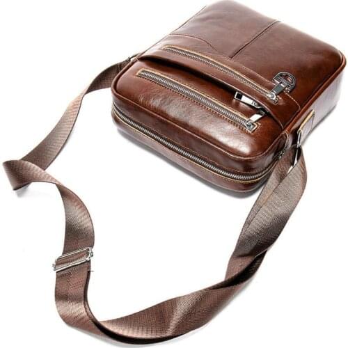 Fashion Genuine Leather Shoulder Bags Men Business Bag Male Vintage Mens Messenger Bag Small Casual Crossbody Bags For Men