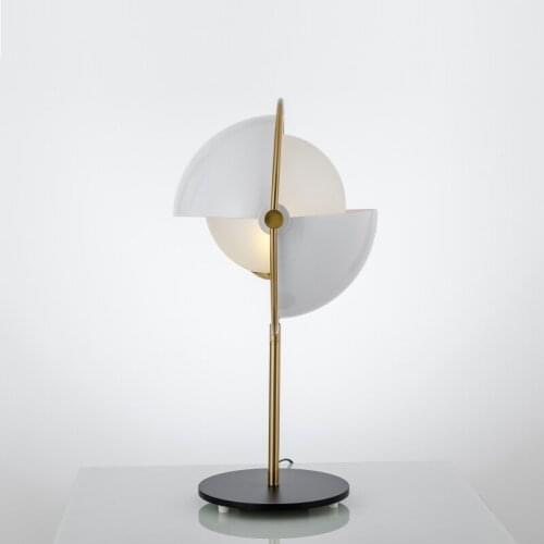 Postmodern desk lamp is contemporary and contracted stage berth lamp metal golden glass ball rotation decorative lamp
