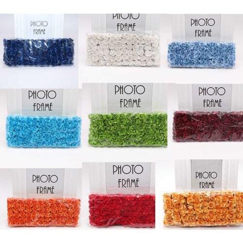 144pcs 2cm cheap Artificial Paper flowers for Wedding car fake Roses Used For decoration Candy box DIY wreath Handmade