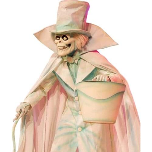 New Hat Box Skull Ghost Resin Ornaments Horror Props Crutches Cloak Ghost Sculpture Garden Halloween Ornaments Decent