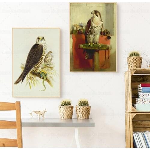 Saker Falcon Canvas Painting New Arrival Falcon Animal Bird Painting Wall Art Poster for Living Room Decoration
