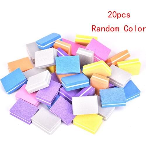 20pcs Double Sided Pedicure Manicure Small File Mini Nail Sponge Nail File Buffer Block Buffing Sanding Professional Nail Tools