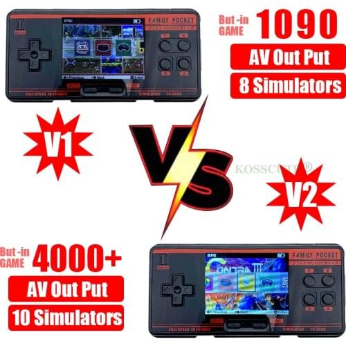 Retro handheld game console 8 simulator red and white childrens color screen game console FC3000 V2 Built-in 1091 Classic Games