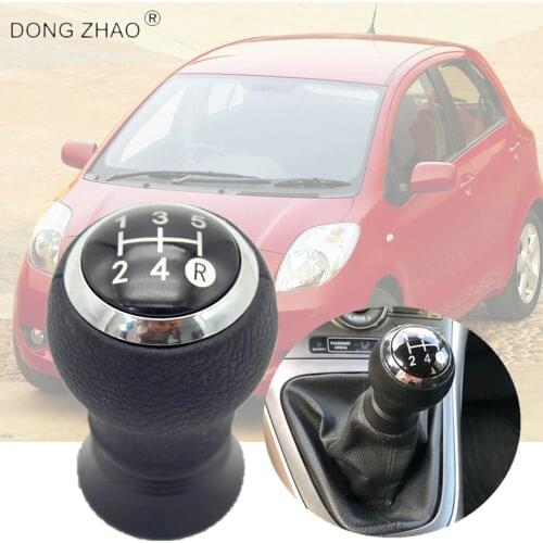 For Toyota Yaris XP90 2005 2006 2007 2008 2009 2010 2011 2012 2013 Car 5 Speed Gear Shift Knob Head Gear Cover Shift Lever Stick