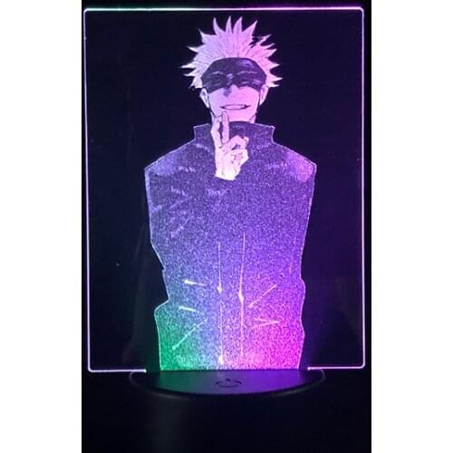 Touch Sensor Two Tone Lamp Jujutsu Kaisen Gojo Satoru Japanese Anime Manga Two Tone Led Light Two Tone 3D Lamp Table Children