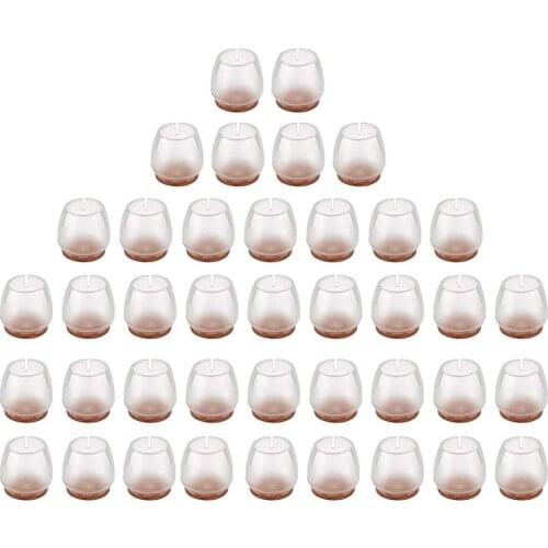 32pcs Silicone Chair Leg Caps Feet Pads Furniture Table Covers Socks Floor Protectors Round Bottom Non-Slip Cups