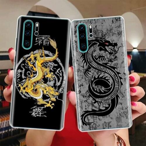 Asian Dragons Animal Tattoo Silicon Phone Case For Huawei Honor 10 9 20 Lite Y5 Y6 Y7 Y9 9X 8X 8S 8A 7X 7A 7S Pro + 10i20i Coque