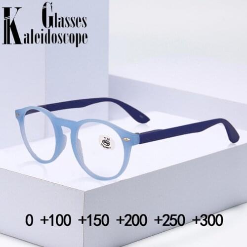 Vintage Ultralight Reading Glasses Men Women Round Glasses Frames for Read Female Black Blue Eyeglasses Glasses Frame +100 150