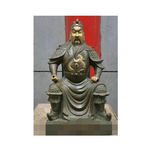 Xd 002624 Details about 24 " China Bronze General Soldier Guan Gong Guan Yu Hero Sculpture Statue