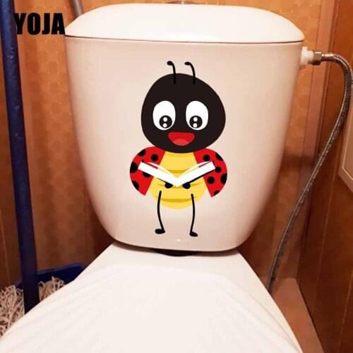 YOJA 12.7X22.8CM Funny Coccinella Septempunctata BedRoom Home Decor Toilet Decal Wall Sticker T5-1064
