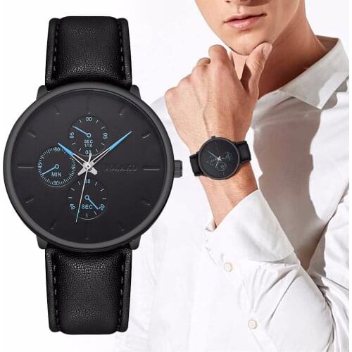 YOLAKO Men's Watch With Leather Strap
